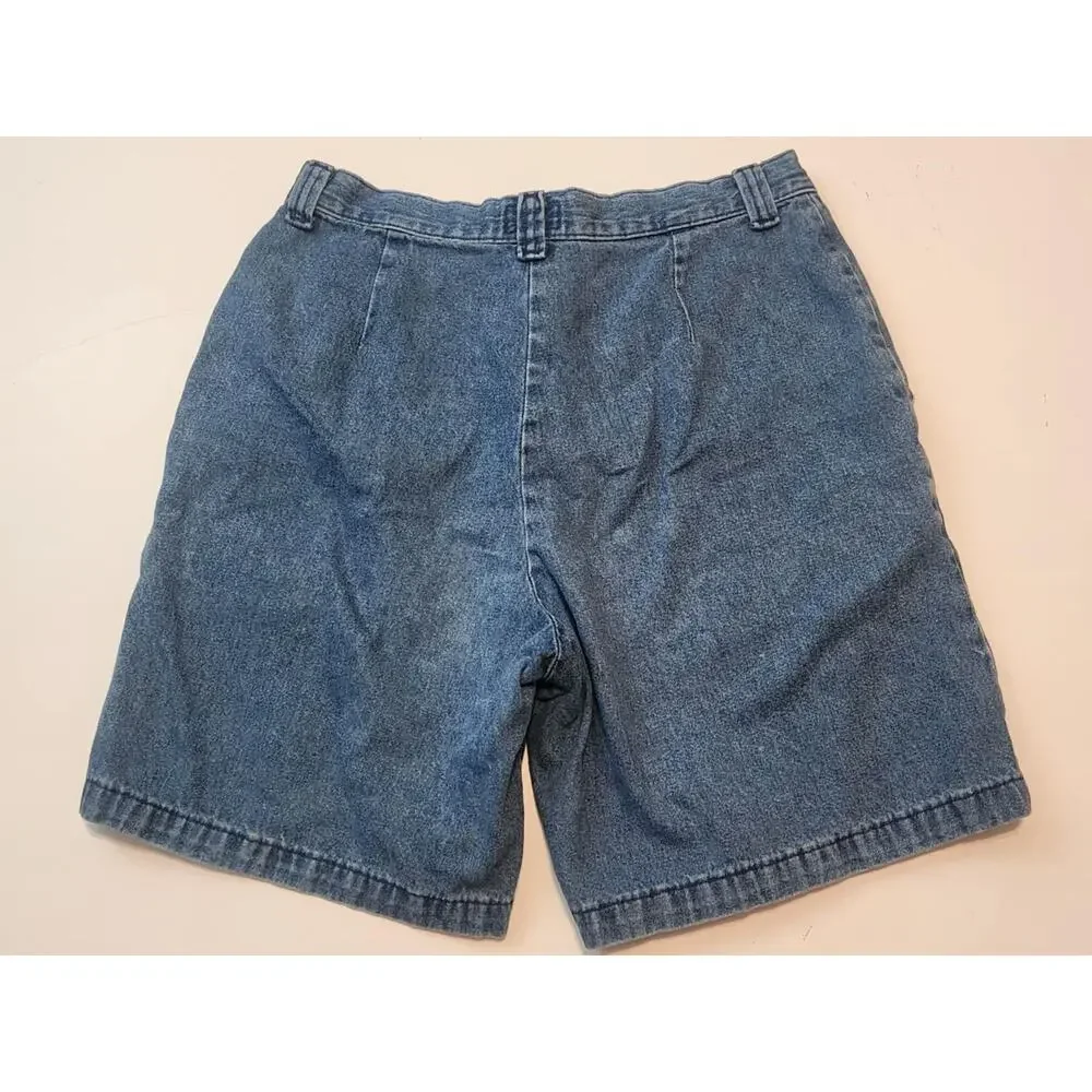 Vintage Rider Casuals High Rise Denim Shorts, Size 8M, 100% Cotton